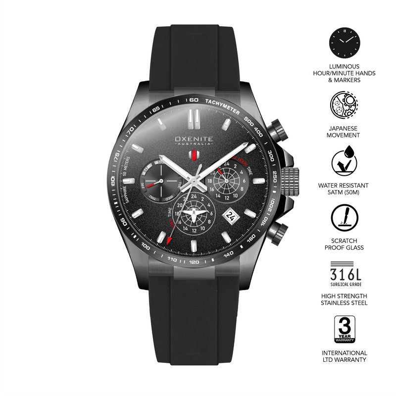 Deep Gun-Black & Black Rubber